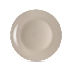 Piatto Piano Porcellana tortora